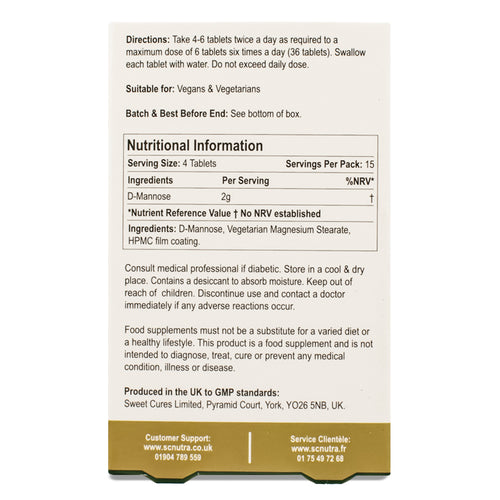 Waterfall D-Mannose Caplets (60 x 500mg) – New Cardboard Handy Pack