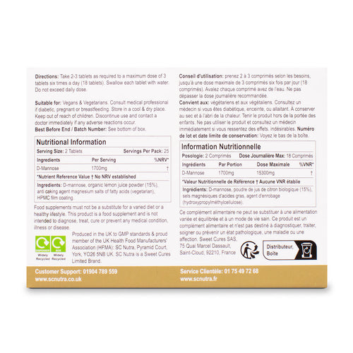 Waterfall D-Mannose Lemon Chewable Tablets