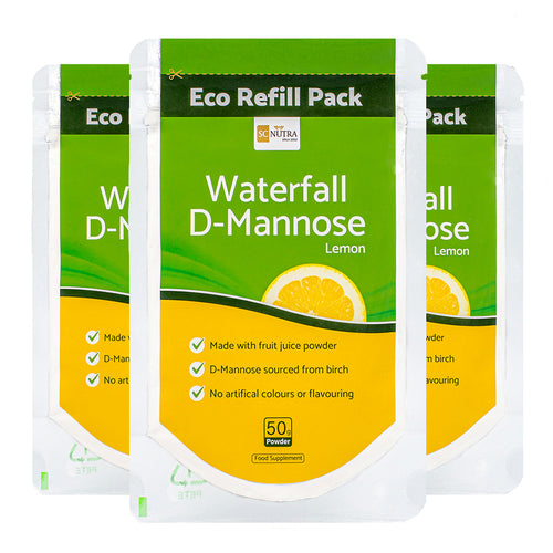 Bundle Offer: Waterfall D-Mannose Lemon Powder (Eco Refill Pack) 3 x 50g